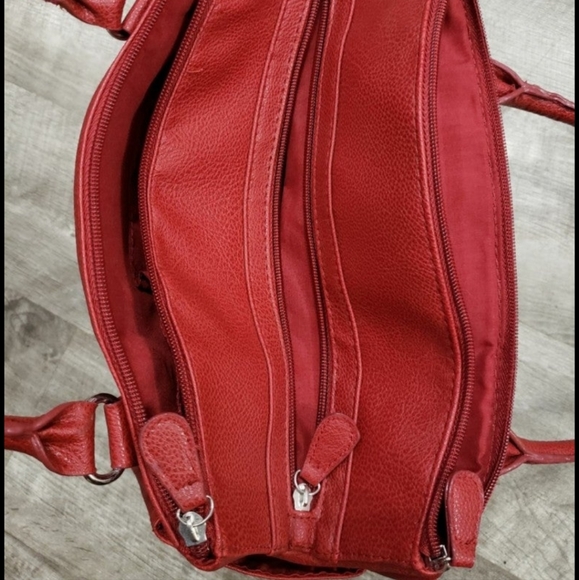 EUC Red Shoulder Purse with Pockets - Picture 7 of 14